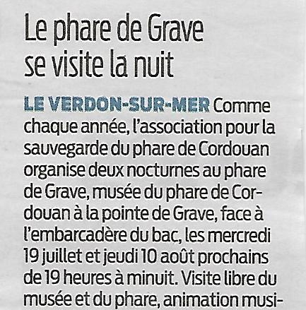 Le phare de Grave se visite la nuit